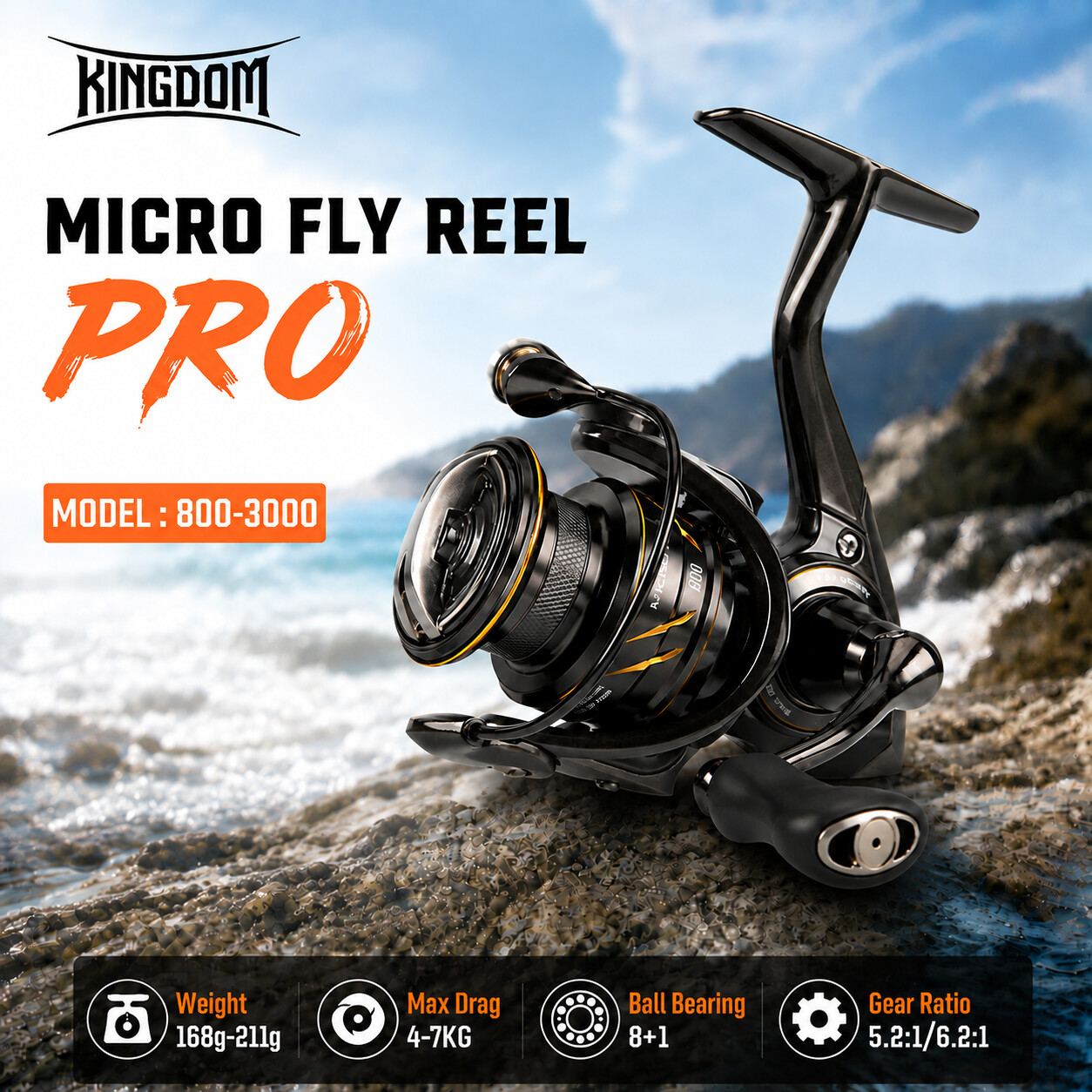 Kingdom Micro Fly Pro Fishing  - Kastking Reel Zephyr review and price